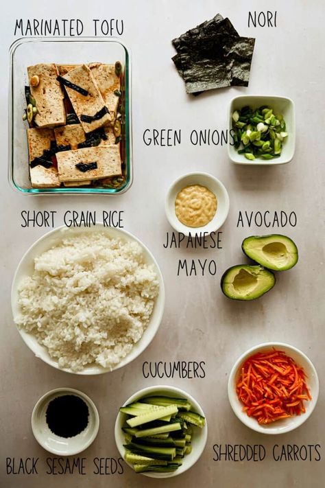 Vegan Sushi Bake combines the familiar flavors of sushi in a deconstructed, oven-baked format that's both easy to make and incredibly satisfying. If you like sushi, this vegan sushi bake is perfect for gatherings, potlucks, or just a cozy night in. Vegan Sushi Bake, Baked Sushi, Japanese Mayo, Sushi Bake, Marinated Tofu, Vegan Sushi, Vegan Mayo, Vegan Side Dishes, Vegan Sides