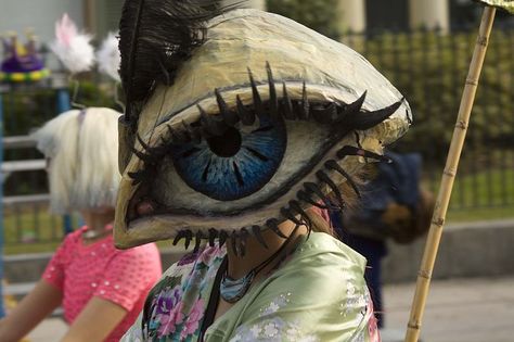 Eyeball Mask, Eyeball Head, Eyeball Costume, Comicon Costume, New Orleans Halloween, Sci Fi Costume, Cardboard Mask, Eyeball Art, Mardi Gras Costumes