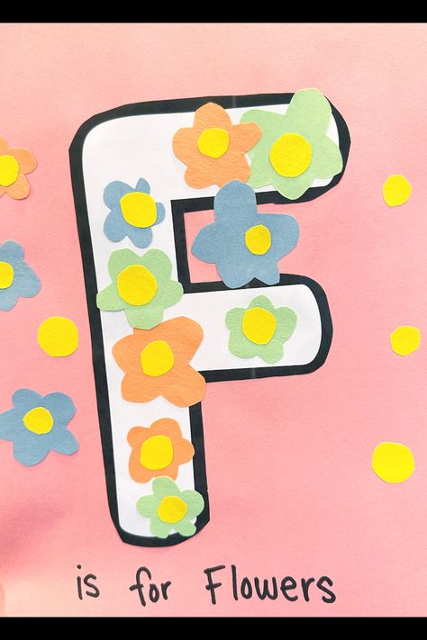 F is for Flowers! These letter of the week crafts are a fun way for toddlers, preschool, pre-k, or kindergarten kids to learn their alphabet and letter sounds! F Is For Flower Craft, Letter F Crafts For Toddlers, 3k Activities, Letter F Crafts, F Is For Flower, Letter Of The Week Crafts, Letter F Craft, Preschool Letter Crafts, D Is For Dog