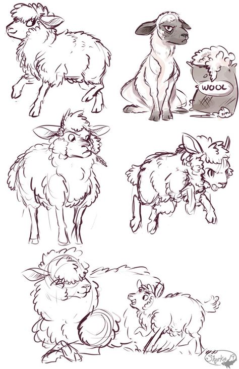 Sheep by sharkie19 on DeviantArt Pet Moodboard, How To Draw Animals, Sheep Drawing, Draw Animals, Sheep Art, Oita, Nice Art, Sketch Ideas, Animal Sketches