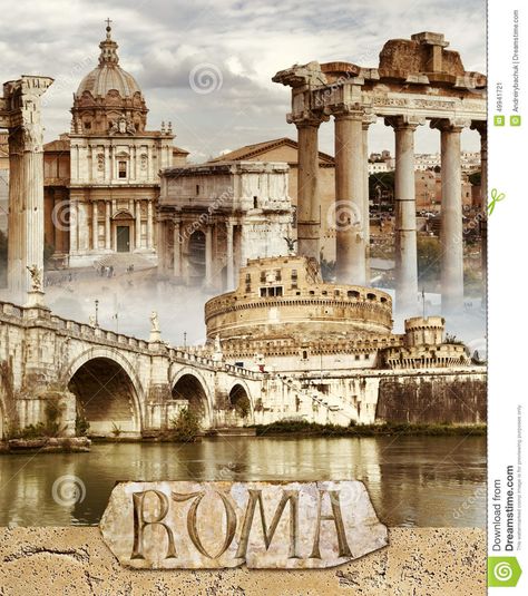 Ancient Rome Stock Illustration - Image: 49941721 Ancient Rome Aesthetic, Rome Buildings, Conceptual Collage, Rome Vintage, Rome Ancient, Rome Art, Rome Photo, Greys Anatomy Characters, Roman Era