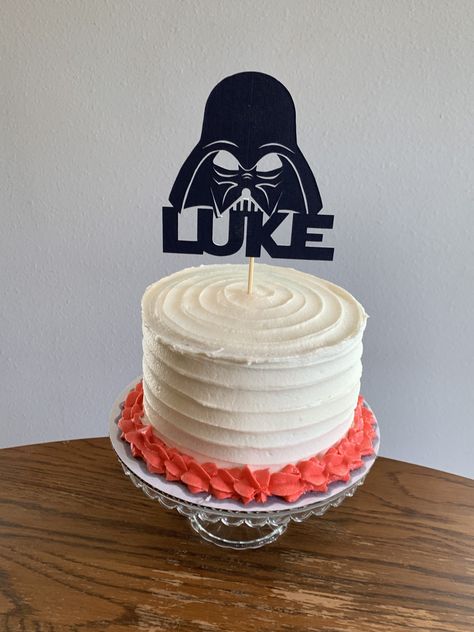 Star Wars smash cake 1st Birthday Darth Vader cake buttercream Star Wars Smash Cake First Birthdays, Star Wars Smash Cake, Darth Vader Cake, Smash Cake First Birthday, Cake Smash Inspiration, Smash Cake Boy, Star Wars Cake, Birthday Star, Star Wars Birthday