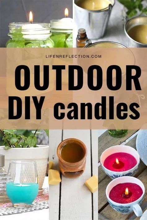 12 DIY Outdoor Candles to Keep Bugs Away Diy Outdoor Candles, Diy Citronella, Outdoor Candle, Candle Arrangements, Soap Packing, Candle Supplies, Outdoor Candles, Citronella Candles, Food Candles