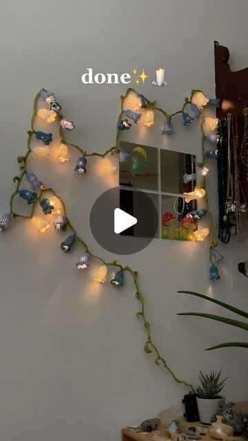 Daily Crochet and knitting on Instagram: "Crocheting DIY fairy lights🧚‍♀️
Comment your thoughts • tag a friend💭
@brilliantknits - daily crochet art🧶
Artist: Flo.plants on TT" Crochet Fairy Lights, Diy Fairy Lights, Crochet Fairy, Crochet And Knitting, Diy Fairy, Crochet Art, Tag A Friend, Fairy Lights, Lighting