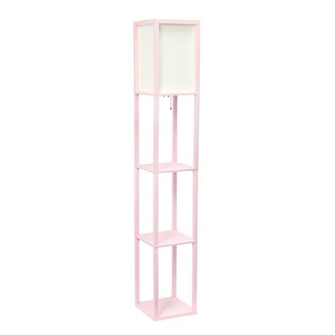 The Elegant Designs floor lamp has an original and modern design ideal for a bed, work desk or sofa. Simple Designs floor lamp woth etagere organizer storage shelf and linen shade, light pinkFloor lamp with 3 shelves for storage/displayPull-chain on/off switchLinen shade casts soft, warm glowLamp measures: L:10.2" x W:10.2" x H:62.75"Uses 1 x 100W Type A medium base bulb (not included)Assembly required | Simple Designs Simple Designs Floor Lamp Etagere Organizer Storage Shelf with Linen Shade LF1014-LPK Simple Designs | Floor Lamp Etagere Organizer Storage Shelf With Linen Shade | Rona Column Shelf, Pink Floor Lamp, Column Shelves, Lamp Display, Shelf Floor Lamp, Pink Shelves, Linen Lamp Shade, Shelf Lamp, Glow Lamp