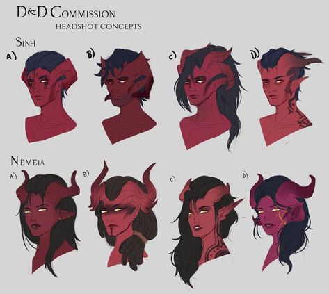 Tiefling Ears, Tiefling Character Design, Dnd Species, Tiefling Art, Character Elements, Character Charts, Fictional Creatures, Greek Ideas, Critical Role Characters