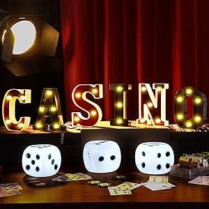 Aurelema 9 Pcs Casino Light up Letters Sign with LED Dice Party Decorations Battery Powered Marquee Letters LED Letter Lights for Night Party Tabletop Decor Supplies Led Letter Lights, Letter Lights, 30th Party, Light Up Letters, Light Letters, Marquee Letters, Tabletop Decor, Letter Sign, Night Party