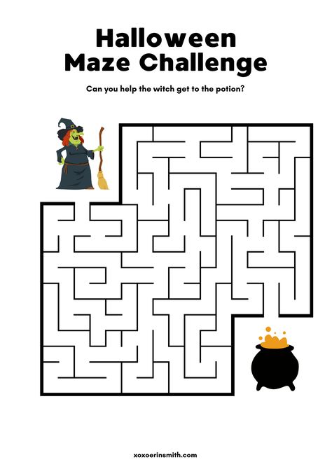 Halloween Mazes For Kids Free Printable, Autumn Brownies, Halloween Worksheets Preschool, Halloween Worksheets For Kids, Halloween Kids Activities, Halloween Sheets, Halloween Activity Pages, Halloween School Activities, Halloween Worksheets Free