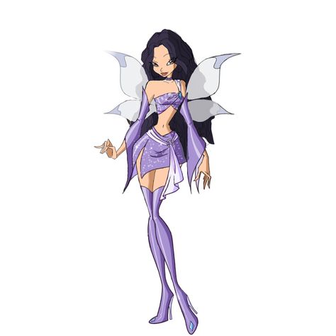 Winx Winx Club Oc Purple, Purple Winx Fairy, Winx Character Design, Winx Club Hairstyles, Winx Outfits Oc, Magic Winx Oc, Winx Character, Winx Club Oc, Grape Dress