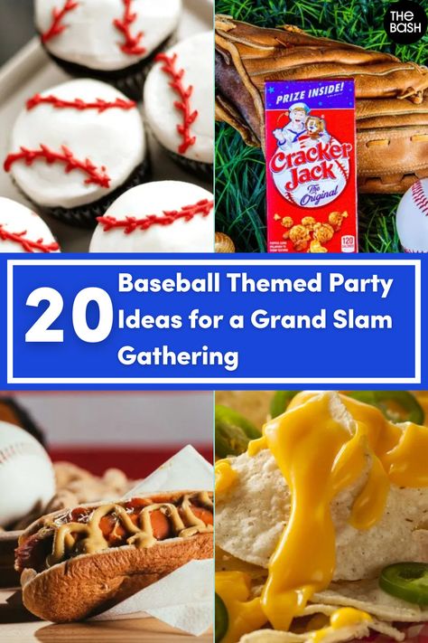 Step up to the plate and start planning the ultimate baseball themed party for Opening Day this spring! ⚾ Start with the Baseball Grand Slam party ideas here! 🎉  #thebash #baseballthemedparty #baseballpartyideas #baseballpartycenterpieces #baseballpartyfavors #baseballpartyfood #baseballpartydecorations #baseballpartyfoodideas #kidsparty #kidspartytheme #baseballwatchparty #sportsparty #sportstheme #sportsthemedparty #baseballseason #baseballpartyideas #badeballparty #baseballtheme #baseball Baseball Opening Day Ideas, Opening Day Baseball Ideas, Baseball Themed Parties, Baseball Themed Food, Baseball Pool Party, Baseball Party Food, Baseball Party Centerpieces, Baseball Desserts, Baseball Food Party