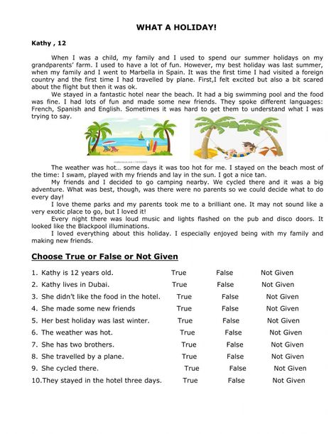 Reading online worksheet for grade7. You can do the exercises online or download the worksheet as pdf. Summer Reading Worksheets, Comprehension Exercises Grade 7, My Holidays Worksheet, Grade 7 Reading Comprehension Worksheets, Holiday Reading Comprehension, Reading Practice Worksheets, 7th Grade Reading, Middle School Reading Comprehension, Reading Comprehension For Kids