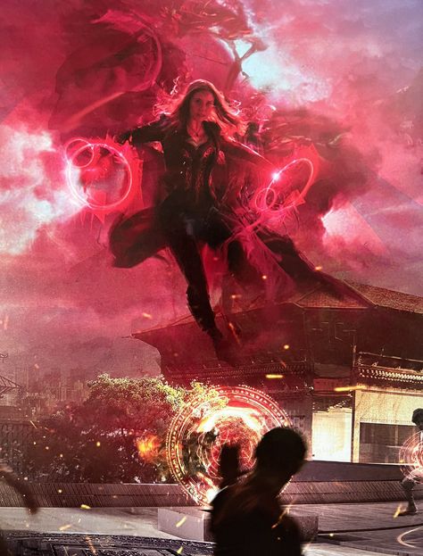 Multiverse Of Madness Concept Art, Scarlet Witch Concept Art, Witch Concept Art, Witch Concept, Scarlet Witch Comic, The Scarlet Witch, Dr World, Kang The Conqueror, Types Of Magic