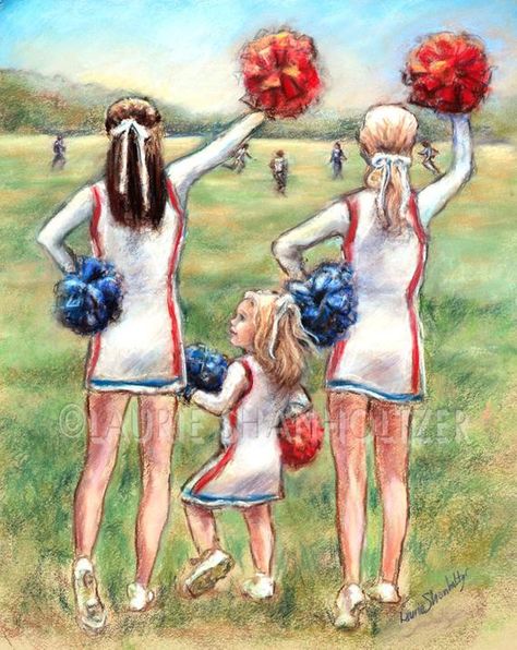 Children's Art, cheerleader "Little Cheers, Big Dreams" childhood sports Museum quality flat canvas Wall Art For Girls, Childhood Art, Cheerleader Girl, Original Pastel, Sports Wall Art, Sports Wall, Unicorn Art, Children's Art, Sports Prints