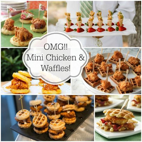 Chicken And Waffles For A Party, Chicken And Waffles Display, Mini Chicken And Waffles Brunch, Chicken And Waffle Bar Ideas Brunch Party, Chicken And Waffles Brunch Set Up, Food Ideas Chicken, Chicken And Waffles Brunch, Nye Brunch, Softball Portraits