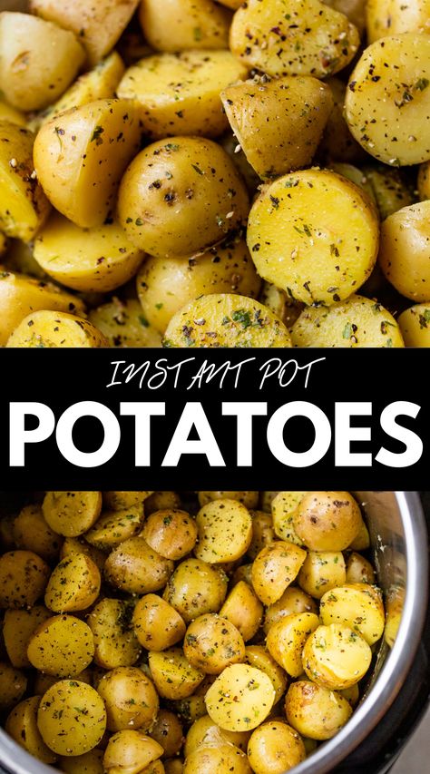 Making melt-in-your-mouth potatoes is easy thanks to the Instant Pot! Enjoy these 20-minute Instant Pot Potatoes whenever you need an upgraded potato side dish for dinners, potlucks, and holidays. Instant Pot Baby Potatoes, Small Potatoes Recipe, Gold Potato Recipes, Instant Pot Potatoes, Baby Potato Recipes, Baby Potato, Potato Side Dish, Butter Pickles, Healthy Appetizer Recipes