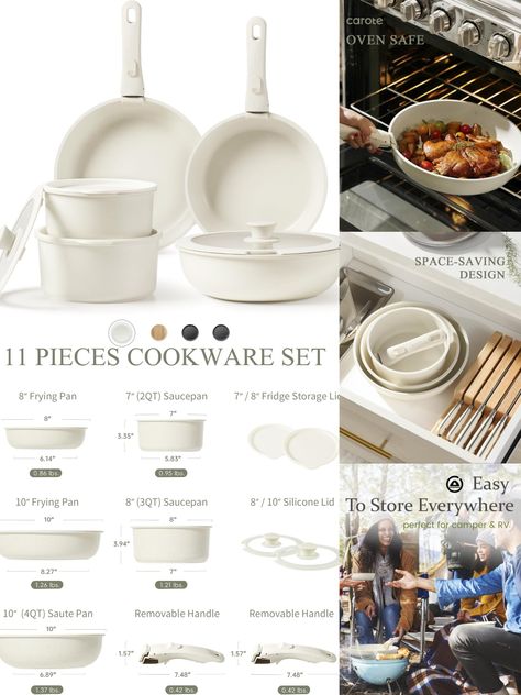 The ULTIMATE COOKWARE SET! - Removable/Detachable Handle · Clutter-free Cabinets: easy stacking with the handles off saves up to 70% more space  · Fuss-free Cleaning · Multitaskig Cookware Set: ALL kinds of stoves; oven, grill, fridge, table in a click.  · Worry-free Service: guaranteed to get a replacement or a solution. Non Stick Cookware, Pots Set, Fridge Storage, Pots And Pans Sets, Silicone Lid, Cookware Sets, Free Service, Pan Set, Non Stick