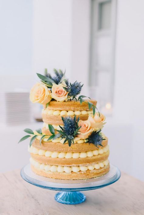 Naked lemon cake - Mediterranean wedding Greece Theme, Mini Wedding Cakes, 39th Birthday, 40 Birthday, Mediterranean Wedding, Fondant Wedding Cakes, Small Wedding Cakes, Fresh Flower Cake, Individual Cakes