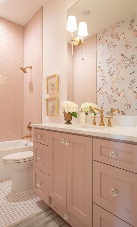 Project Reveal: Hip Acadian — Duckworth Interiors Girly Bathroom, Girly Apartments, Cozy Home Decor, Bath Girls, Girls Bathroom, Pink Bathroom, Bathroom Renos, Kids' Bathroom, Ideas Home