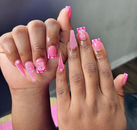 Square Nails With Stiletto Pinky, Nail Ideas Stiletto, Army Nails, Nail Designs Bling, Acrylic Nails At Home, Acrylic Toe Nails, Hard Nails, Ombre Acrylic Nails, Short Square Nails