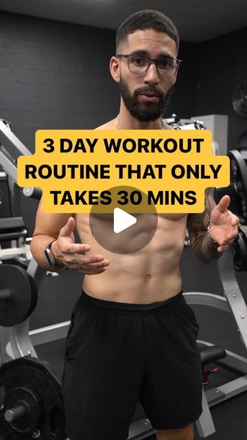 Gabe Rocha - Fatloss Coach For Busy People on Instagram: "Best 3 day workout routine to help you lose your muffin top and save time with your busy schedule 👇🏽

Day 1. Upper Body 

Day 2. Lower Body 

Day 3. Full Body 

We both know you can’t just workout if you want to lose fat, you need to eat low calorie foods that are high in protein. 

If you want the list I used with all my clients comment the word “List” and I’ll send it over to you for free. 

#fitness #fatloss #protein #abs #shredded" 3 Day A Week Full Body Workout, 3 Day Full Body Workout Plan, 3 Day Workout Routine, Crossfit Body Weight Workout, Weighted Exercises, Weekly Gym Workouts, Dryland Workout, 3 Day Workout, Low Calorie Foods