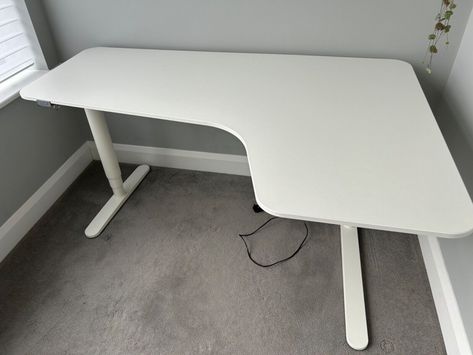 IKEA Bekant Corner Desk sit/stand white | eBay Ikea Bekant Corner Desk, Bekant Corner Desk, Ikea Bekant, Corner Desk, Standing Desk, Desk, White