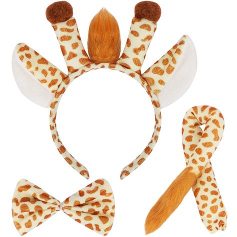 PRICES MAY VARY. Package Include: Giraffe ears headband, Giraffe tail and bow tie. Premium material: Giraffe costume set are made of flannelette material, soft comfortable to wear, for a better wearing experience. It's time to role-play: is a great set for the perfect fancy dress party, Halloween, cosplay, school plays or just for fun, you can become the one to adjust atmosphere. Fine workmanship: each piece of Giraffe costume set is carefully crafted, the sewing line is uniform and neat, withou Novelty Costume Accessories With Ears For Cosplay, Novelty Costume Accessories For Cosplay With Ears, Halloween Novelty Cat Ears Costume Accessories, Novelty Cosplay Costume Accessories With Ears, White Halloween Costume Accessories With Ears, White Halloween Costume Ears, Novelty Costume Hat With Cat Ears, Adjustable Playful Costume Accessories For Birthday, Playful Adjustable Costume Accessories For Birthday