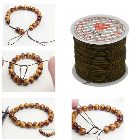 Description:     1 roll elastic line is about 50 meters long     Elastic line of high elasticity, high grade jewelry     The elastic line is flat, and the knot is not easy to spread.     Can be used to wear all kinds of bracelets, such as crystal, agate, jade bead Specification: Material: rubber string Color:As the picture show Note: Choking Hazard: Small parts, not suitable for children under 3 years of age. Note: Due to the difference between different monitors, the picture may not reflect the actual color of the item. Please understand, Thank you. Package includes:     1 Roll Elastic Line Necklace String, Strung Beads, Jade Beads, Watches Jewelry, Bracelet Necklace, The Knot, Bead Crafts, Jewelry Care, Picture Show