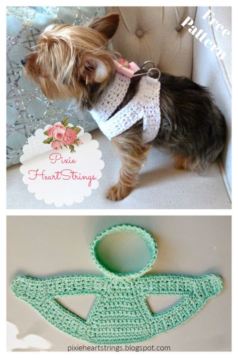 Crochet Dog Sweater Free Pattern, Dog Harness Pattern, Crocheted Dog, Crochet Dog Clothes, Dog Sweater Crochet Pattern, Crochet Dog Patterns, Crochet Dog Sweater, Dog Clothes Diy, Crochet Cat Pattern