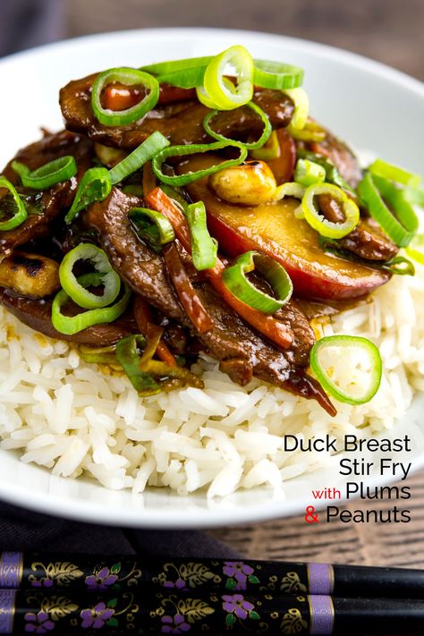 Duck Stir Fry, Quick Stir Fry Recipes, Plum Sauce Recipe, Plum Sauce, Duck Breast, Mapo Tofu, Stir Fry Recipe, Duck Recipes, Roast Dinner