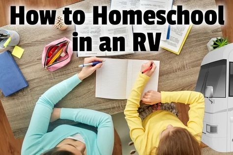 Homeschool In A Camper, Homeschooling In An Rv, Rv Homeschooling Organization, Rv Homeschooling, Camper Organization Travel Trailers, Organization Travel, How To Homeschool, Camper Organization, Rv Organization