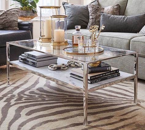 Tanner Marble Rectangular Coffee Table. Beautiful Living Room, home decor ideas, coffee table, how to set up coffee table, living room decor. #livingroomideas #livingroomdecor #coffeetable #glamdecor #decorideas #ad Glass Coffee Table Decor, Coffee Table Design Ideas, Modern Glass Coffee Table, Table Design Ideas, Marble Round Coffee Table, Table Decor Living Room, Coffee Table Decor, Coffee Table Styling, Rectangular Coffee Table