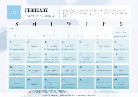 February Content Calendar, January Checklist, Instagram Content Calendar, Instagram Calendar, Boxing Day Sales, Business Calendar, Instagram Goals, Instagram Planner, Social Media Content Calendar