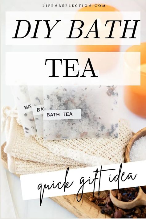 Diy Pampering Gifts, Bath Sachets Diy, Bath Salt Tea Bags, Tea Bag Bath Soak Diy, Bath Tea Recipe Diy, Bath Teas Diy, Diy Bath Soak Recipes Easy, Bath Tea Bags Diy Recipes, Tea Bag Gifts