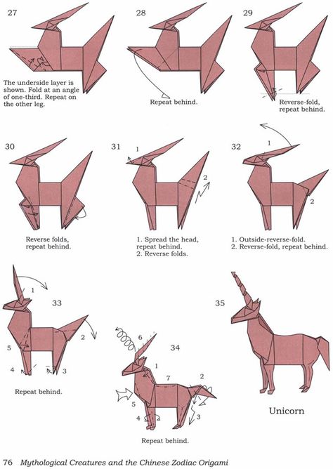 Unicorn instructions Dragon Origami, Origami Unicorn, Hadiah Diy, Origami Yoda, Origami Star Box, Tutorial Origami, Origami Ball, Origami Dragon, Origami For Beginners