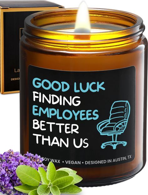 PRICES MAY VARY. 💠 Funny Gift for Boss Men: These woodwick candles are a fun way of sending love & appreciation to your boss! It has a fun message on the label that says "Good Luck Finding Employees Better Than Us". Best boss gifts for men funny fathers day gifts for bosses day, boss gag gifts for my boss male, & funny boss gifts for men office! 💠 Long-lasting Scent: With its lavender and sage scent, these wood wicked candles will surely make the room smell refreshing and relaxing for hours! T Boss Appreciation Gifts Diy, Funny Gifts For Boss, Men Candle, National Boss Day, Best Boss Gifts, National Bosses Day, Funny Boss Gifts, Best Boss Ever, Boss Gifts