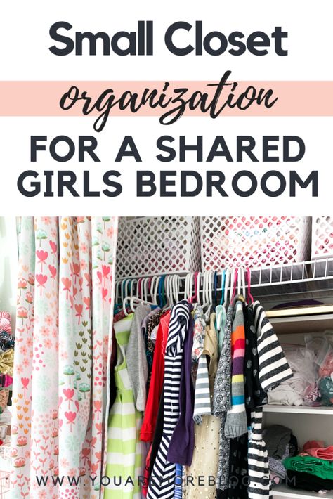 Shared Small Closet, Uptown Apartment, Girls Room Organization, Closet Room Organizer, Simple Organization, Best Closet Organization, Shared Girls Room, Kids Organization, Cube Storage Shelves