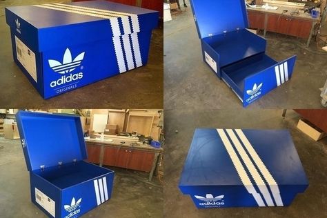 soleshoeboxes-1 Big Shoe Box, Giant Shoe Box, Freestanding Shelf, Adidas Clothing, Sneaker Closet, Shoe Box Storage, Traditional Shelves, Sneakers Box, Diy Sneakers