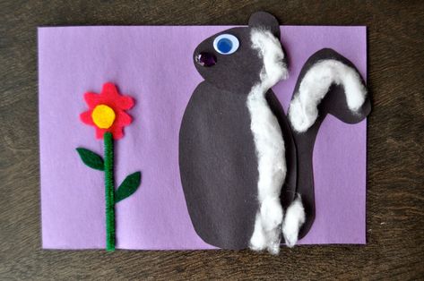 Skunk craft with cotton balls | by SortingSprinkles Raccoon Crafts For Preschoolers, Craft With Cotton Balls, Waseca Biomes, Craft With Cotton, Skunk Craft, Fall Storytime, Buddy Activities, Forest Unit, Forest Animals Preschool