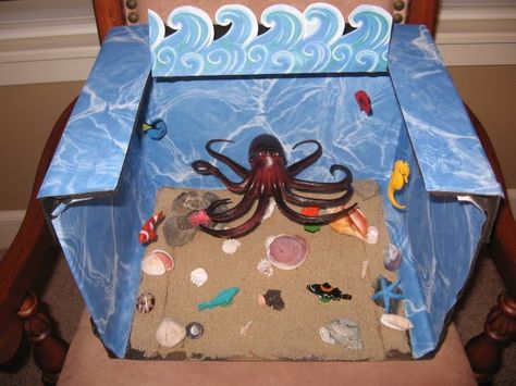 The Pimentel Family: Justins Octopus Diorama Octopus Diorama, Habitat Project, Diarama Ideas, Octopus Crafts, Habitats Projects, Fun Projects For Kids, The Octopus, School Art Projects, Animal Projects