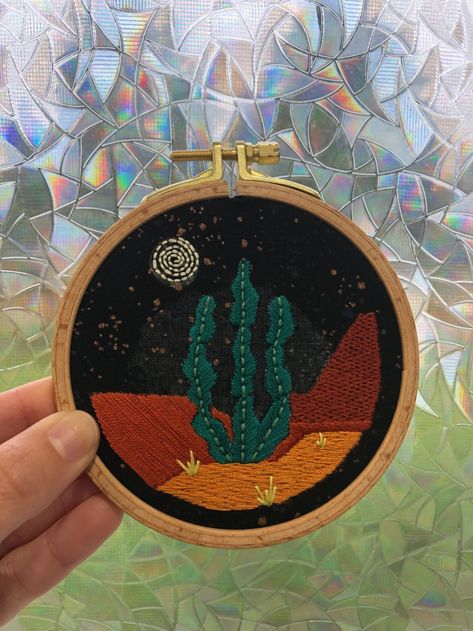 Stitch Desert Moon Desert Embroidery, Beginner Hand Embroidery, Desert Moon, Visible Mending, Quick Stitch, I Was Wrong, Hand Embroidery Pattern, Create Words, Modern Embroidery