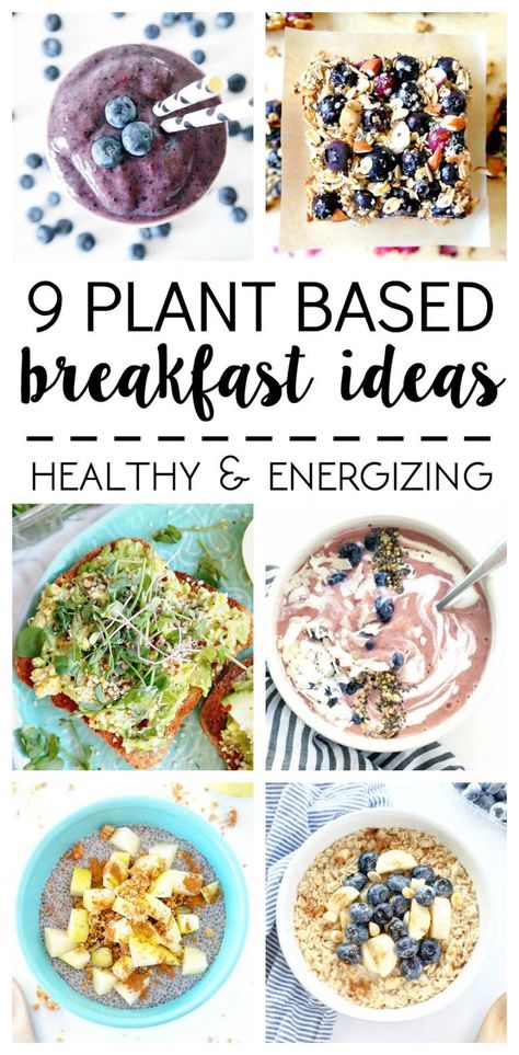 What I Ate: 9 Plant Based Breakfast Ideas. All Vegan, Healthy & Energizing. Blueberry Breakfast Bars, Cotton Candy Smoothie Bowls, Overnight Oats and more.