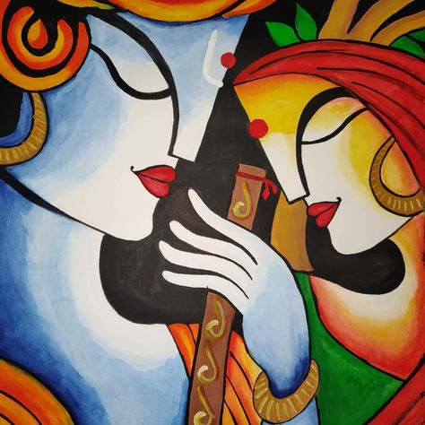 Poster color art of radha krishna Radha Krishna Poster Color Painting, Poster Color Painting Artworks, Radha Krishna Modern Art Paintings, Radha Krishna Glass Painting, Radha Krishna Abstract Painting, Diwali Rangolis, Aari Drawing, Mahashivratri Images, Radha Krishna Modern Art