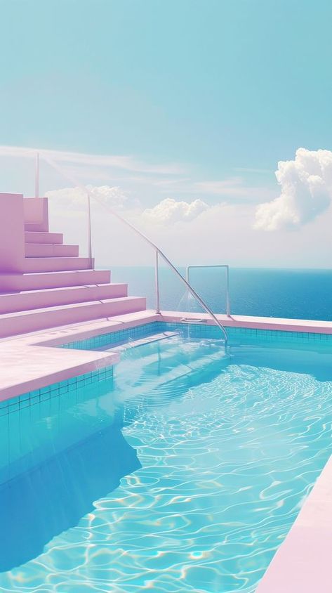 Architecture outdoors nature pool. | premium image by rawpixel.com / Ratcharin Noiruksa Pool Wallpaper Aesthetic, Pool Wallpaper, Nature Pool, Retro Pool, Pool Background, Pink Pool, Pool Aesthetic, Nice Designs, Summer Aesthetics