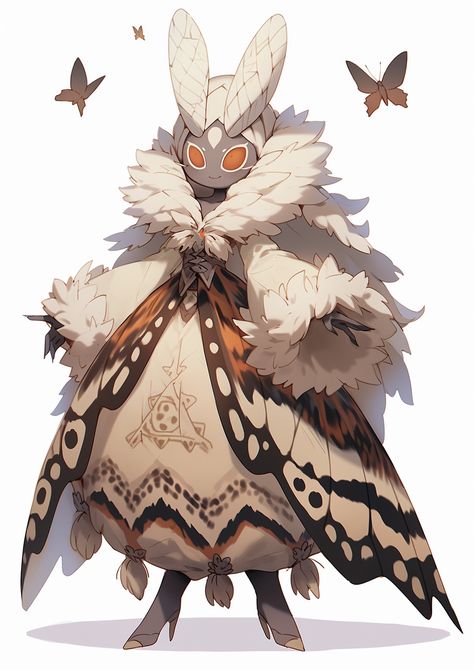 Thri Kreen Character Art, How To Draw Fluffy Clothes, Centaur Deer, Butterfly Character, Moth Character, Moth People, Moth Dnd Character, Moth Fairy, Moth Wings Character Design