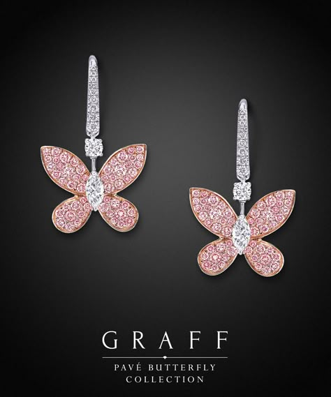 I want these.  Graff Diamonds: Pink Pavé Butterfly Earrings.  Via @likemandy. #Graff  #Diamonds Graff Butterfly, Graff Jewelry, Graff Diamonds, Pink Jewelry, Butterfly Jewelry, Jewelry Beautiful, Butterfly Earrings, Gorgeous Jewelry, Pink Diamond