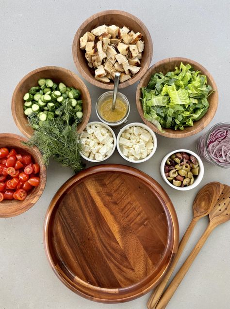 Greek Chicken Salad — britacooks Chicken Greek Salad, Chicken Greek, Greek Chicken Salad, Red Wine Vinaigrette, Romaine Lettuce Salad, Lettuce Salad, Greek Chicken, Gluten Free Cheese, Chicken Marinades