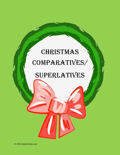 Christmas Comparatives cover Christmas Therapy, Comparatives And Superlatives, Superlative Adjectives, Articulation Activities, Receptive Language, Template Christmas, Speech Activities, Sorting Activities, Speech Language Therapy