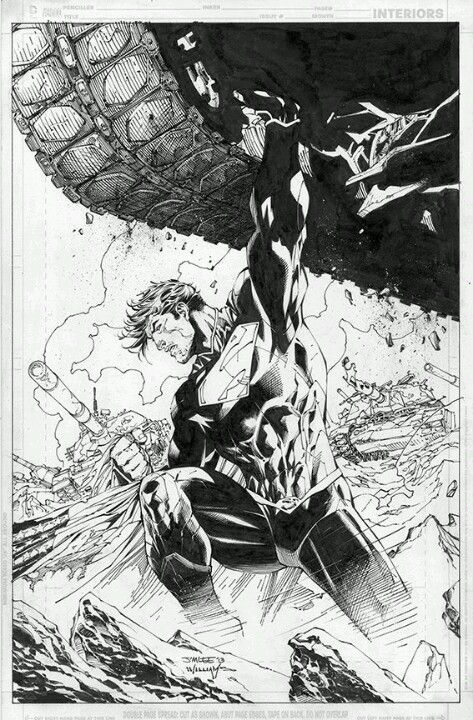 SUPERMAN UNCHAINED #2 (2013) Pencilled by Jim Lee, inked by Scott Williams Tank Treads, Jim Lee Art, Pen Work, Superman Art, Jim Lee, Comic Book Artwork, Arte Dc Comics, Batman Art, Comic Book Artists