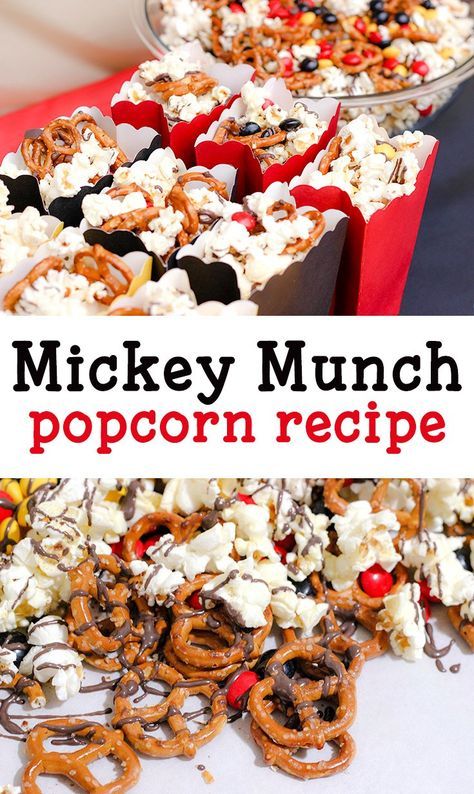 Mickey Mouse themed snack ideas- mickey munch popcorn recipe. Mickey themed treats. Mickey Mouse food. Mickey Mouse party food ideas. Birthday Party Surprise Ideas, Party Surprise Ideas, Mickey Mouse Party Food, Ideas Food Party, Birthday Surprise Kids, Mickey Mouse Treats, Mickey Mouse Food, Birthday Party Surprise, Mouse Themed Party