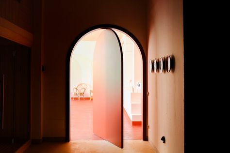 We're Obsessed With These Arched Doors | Architectural Digest Unique Hotel Rooms, Dipping Pool, Outside Bars, Arched Doors, Round Door, Unique Hotels, Outdoor Restaurant, Wellness Spa, Balearic Islands